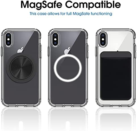 amCase Clear Case with Built-in Magnets Compatible with MagSafe, iPhone X/Xs (5.8"), Support Wireless Charging and Magnetic Stand, Strong Magnetic, Shockproof Protective