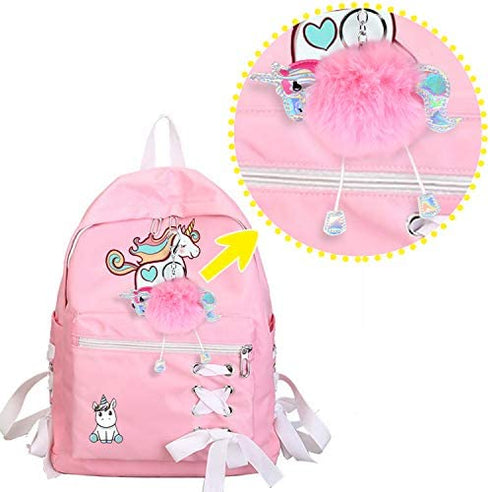 Hevout 8 pcs Unicorn Gifts for Girls Teen Necklace Bracelet Jewelry Hair Ties Backpack Slap Bracelet Stickers Keychain Coin Purse Accessories Stuff Party Favors Birthday Gifts Set for Women