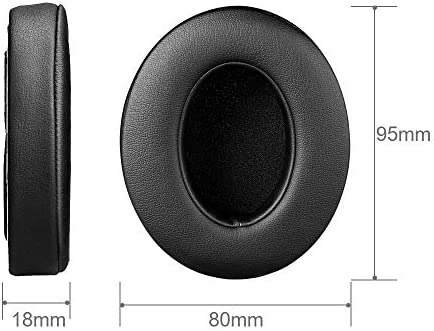 Beats Studio Replacement Earpads FEYCH 2 Pieces Noise Isolation Memory Foam Ear Cushions Cover for Beats Studio 2.0 Wired/ Wireless B0500/ B0501 & Beats Studio 3.0(Black)