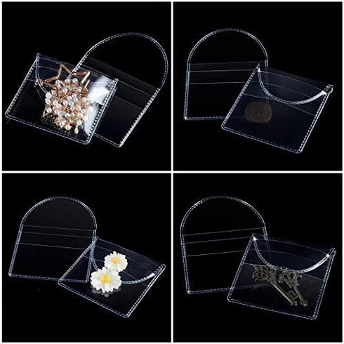 50 Pcs Single Pocket Coin Sleeves Collectors Individual Clear Plastic Sleeves Holders Small Coin Holders Plastic Coin Pouch Single Coin Protector for Coins Jewelry and Small Items Storage (2.2 Inches)