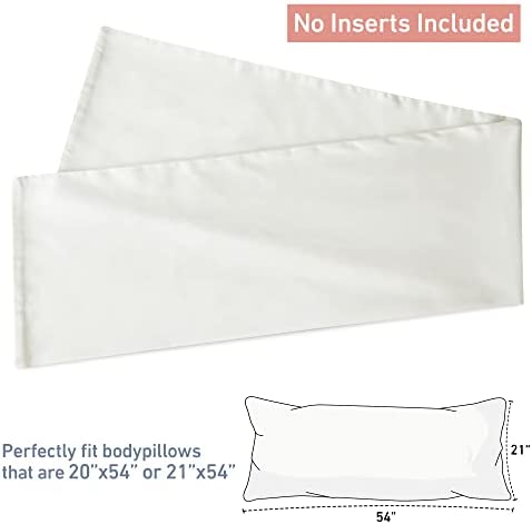 100% Cotton Body Pillow Cover, 800 Thread Count 21x54 Soft Breathable Long Body Pillow Pillowcase, Off-White