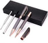 SHALORY Ballpoint and Rollerball Pen Set, Stylish Line Engraved Metal Pen Elegant Smooth Writing Gift Pen (2 Pens with 2 Extra Refills)