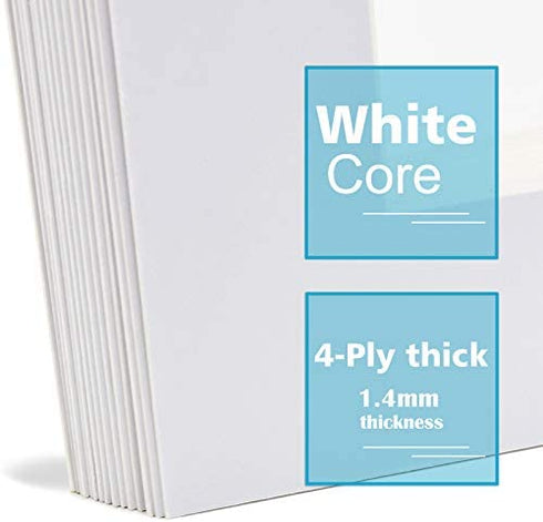 Egofine 5x7 White Picture Mats Pack of 14, Frame Mattes for 4x6 Pictures, Acid Free, 1.2mm Thickness, with Core Bevel Cut