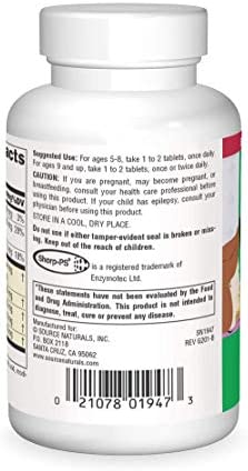 Source Naturals Attentive Child - Healthy Cognitive Nutrients for Active Children - Improved Focus & Attention with DMAE, Magnesium, Zinc & Grape Seed Extract - 120 Tablets