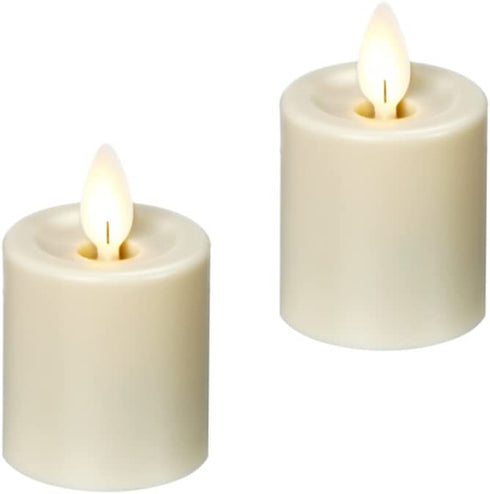 Ganz LED Water Resistant Resin Votive Pillar Candle 2pc. set (LLRV1014)
