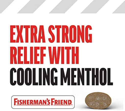 Fisherman's Friend Cough Drops, Cough Suppressant and Sore Throat Lozenges, Original Extra Strong, 10mg Menthol, 228 Drops (6 Packs of 38)