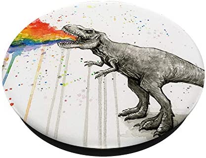 Watercolor Colorful T-Rex Dino Dinosaur Pop Mount Socket PopSockets PopGrip: Swappable Grip for Phones & Tablets