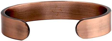 Reevaria - Pure Copper Plain Magnetic Heavyweight Cuff Bracelet for Men, with 8 Magnets 3500 Gauss