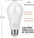 Aukora Dusk to Dawn Light Bulb, 12W (100-Watt Equivalent) Smart Sensor Light Bulbs Super Bright E26 Automatic On/Off Security Lights Outdoor/Indoor for Porch Garage Garden Patio(Cool White 2 Pack)