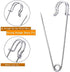 BESTCYC 10pcs 10.1cm x 22mm Silvery Extra Large Heavy Duty Safety Pins-Stainless Steel Safety Pins for Blankets, Skirts, Kilts, Knitted Fabric,Crafts