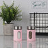 Light Pink Salt Pepper Shakers Retro Spice Jars Glass - Set of 2