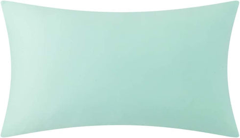 KINGROSE 3D Handmade Flower Decorative Throw Pillow Cover Soft Artistic Cushion Cover Solid Pillow Case Sham for Sofa Couch Chair Home Decor 12 x 20 Inches Solid Suede Mint Green