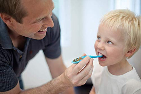 Jordan* Step 2 Kids Toothbrush, 3-5 Years, Soft Bristles, BPA Free (4 Pack) Blue & Green