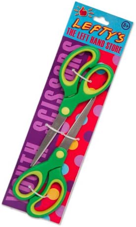 Lefty's Youth Sized True Left-Handed Scissors with Pointed Tips, Pack of 2