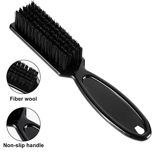 6 Pieces Barber Pencil Set 4 Barber Pencils with Built-in Sharpener and 2 Barber Blade Cleaning Brushes Hairline Outline Pencils Trimmer Clipper Brushes for Me (Black, White, Dark Brown, Light Brown)