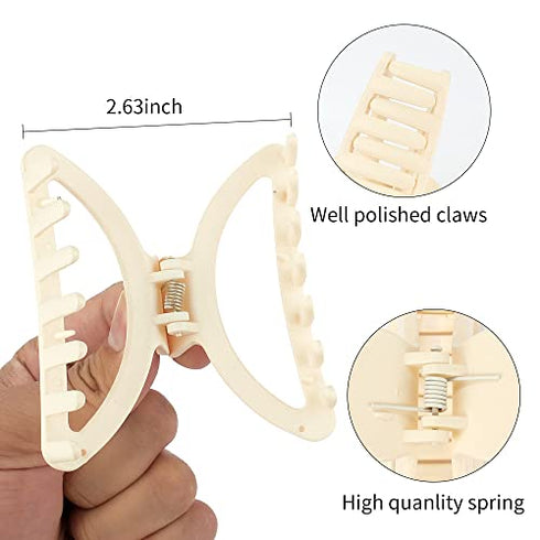 Canitor Hair Clips for Women 4Pcs Neutral Claw Clips Hair Clips for Thin Hair Medium Hair Clips Matte Claw Clips for Thin Hair Semicircle Hair Clips for Thick Hair Cute Small Hair Clips