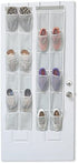 SimpleHouseware 24 Pockets - 2PK 12 Large Pockets Over Door Hanging Shoe Organizer, Grey