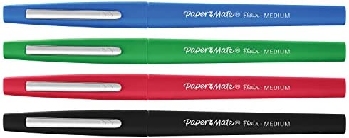 Paper Mate Flair Felt Tip Pens, Medium Point (0.7mm), Business Colors, 4 Count - 8404452PP