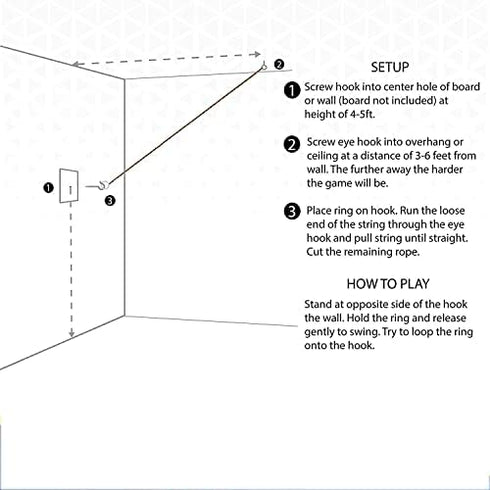 JAC&MOK Hook and Ring Toss Games Outdoor Indoor Games-Hardware and Nylon String Ring Toss Toys