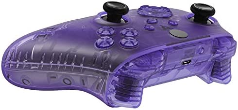 eXtremeRate Clear Atomic Purple Controller Full Set Housing Shell Case w/Buttons for Xbox Series X/S, Custom Replacement Side Rails Front Back Plate Cover for Xbox Series S & Xbox Series X Controller