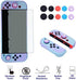 Dockable Case for Nintendo Switch - COMCOOL 3 in 1 Protective Cover Case for Nintendo Switch and Joy-Con Controller with Screen Protector and Thumb Grips - Purple and Cyan