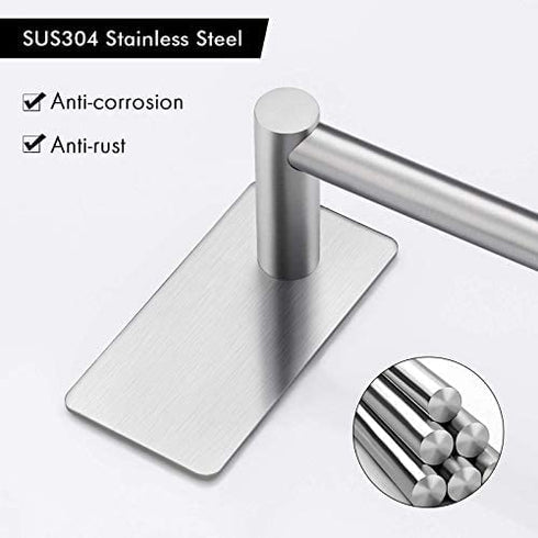 KES Towel Bar for Bathroom 24-Inch Self Adhesive Towel Bar No Drill Sticky on Towel Holder SUS304 Stainless Steel Rustproof Brushed Finish, A7000S60B-2