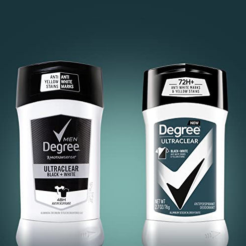 Degree Men UltraClear Antiperspirant Deodorant 72-Hour Sweat and Odor Protection Black + White Antiperspirant For Men With MotionSense Technology 2.7 oz