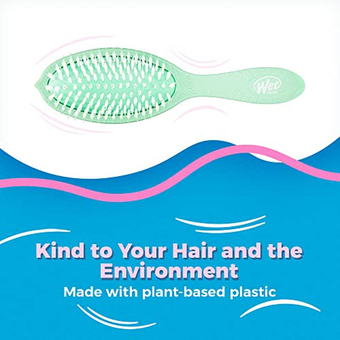 Wet Brush Go Green Tea Tree Oil Infused Detangling Hair Brush - Pain-Free Ultra-Soft Detangler Bristles Glide Through Tangles with Ease - Protects Against Split Ends