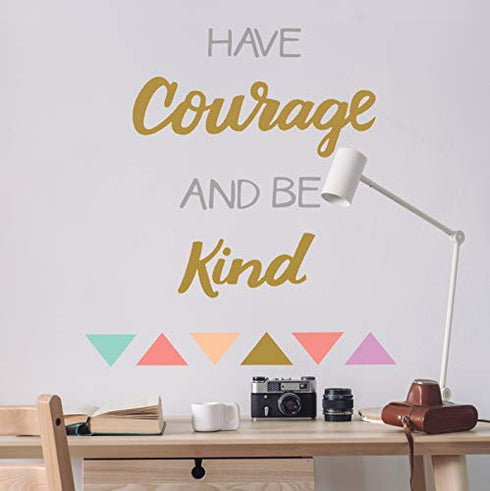 Paper Riot Co. Inspirational Wall Stickers "Have Courage and Be Kind" Positive Motivational Removable Adhesive Decals for Classroom Kids Room Nursery Bedroom Home Decor
