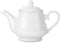 Flexzion Porcelain Teapot, Ceramic Tea Pot w/ Removable Lid, Beverage Serveware Set for 2-3 Tea Cups, Coffee Mugs, Modern English Classic Style, Microwave Oven & Dishwasher Safe - 24 Ounce, Pure White