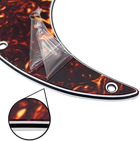 IKN Strat HSS Pickguard Guitar Back Plate Set for Standard Strat Modern Style Guitar Part, 4Ply Brown Tortoise