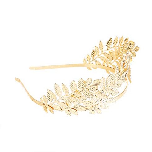 RIVERTREE Greek Goddess Headband Costumes Gold Leaf Branch Crown Hair Accessory Bridal Wedding Headpiece