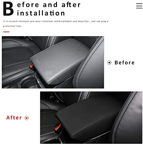 INTGET Car Center Console Armrest Cover for Subaru Forester Accessories 2019 2020 2021 2022 2023 Leather Middle Arm Rest Box Lid Cover Seat Pad Protector(Black)