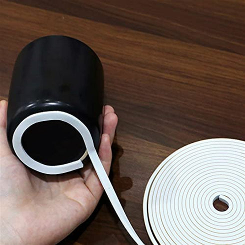 fowong White Weather Stripping 49.5 Feet, 1/4 Inch Wide X 1/8 Inch Thick, Window Seal High Density Foam Sealing Strip Adhesive Foam Gasket Tape for Door Insulation, 16.5 Ft x 3 Rolls Each