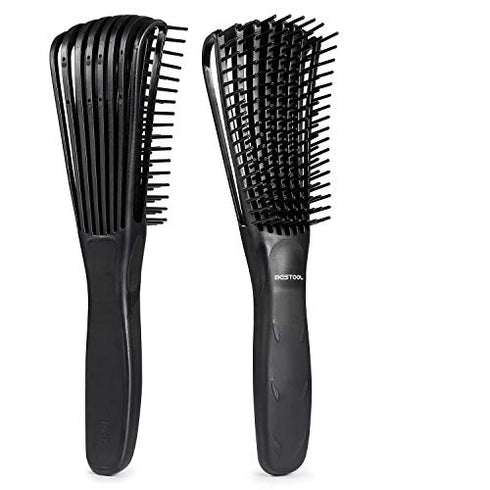 BESTOOL Detangling Brush for Black Natural Hair, Detangler Brush for Natural Black Hair Curly Hair Afro 3/4abc Texture, Faster n Easier Detangle Wet or Dry Hair with No Pain (Black)