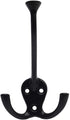 HARPOON 5 Pack Heavy Duty Three Flared Prongs Coat Hooks, Wall Mounted with 15 Screws, Retro Tri-Hook, Utility Hooks for Scarf, Bag, Towel, Key, Cap, Cup, Hat (Black)