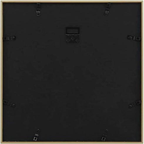 Golden State Art, 12x12 Gold Aluminum Metal Frame with Ivory Mat - Displays Four 4x6 Photos - Square Collage Frame - Real Glass, Sawtooth Hanger, Swivel Tabs - Wall Mounting, Landscape, Portrait