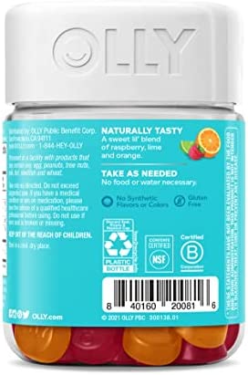 OLLY Kids Chillax, Magnesium Gummies Plus L-Theanine, Lemon Balm, Calm Chews for Kids 2+, Sherbet Flavor - 50 Count