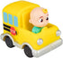 CoComelon Vehicle Toys, 3 Pack - JJ, Tomtom & YoYo with School Bus, Fire Truck & Ice Cream Truck - Officially Licensed - Gift for Toddlers and Kids Ages 2+