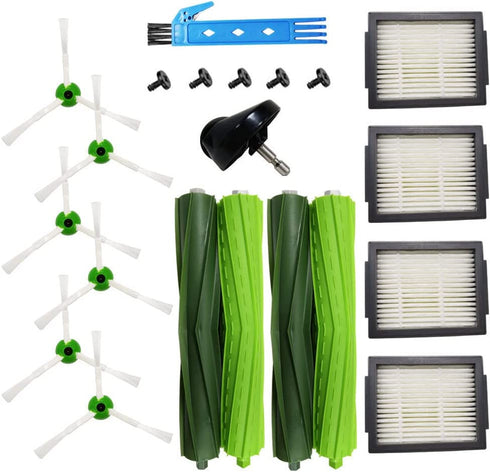 Theresa Hay Replacement Parts Multi-Surface Rubber Brushes Filters Side Brushes Compatible for iRobot Roomba i7 i7+/i7 Plus E5 E6 E7 Robotic Vacuum Cleaner Accessory