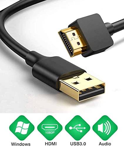 USB to HDMI Cable, Ankky USB 2.0 Male to HDMI Male Charger Cable Splitter Adapter - 1M/3.3ft