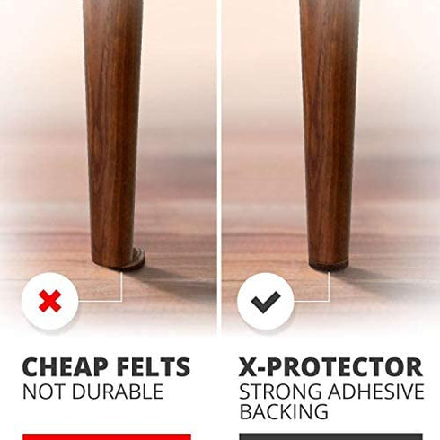 Felt Furniture Pads X-PROTECTOR - 48 Premium Felt Pads Floor Protector - Chair Felts Pads for Furniture Feet Wood Floors - Best Furniture Pads for Hardwood Floors - Protect Your Hard Floors!