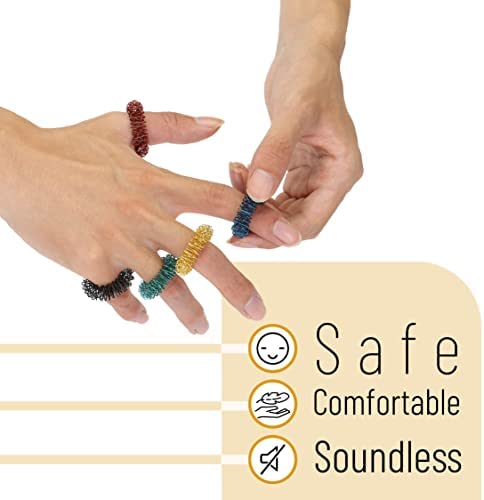 Mr. Pen- Spiky Sensory Rings, 10 Pack, Stress Relief Fidget Sensory Toys, Fidget Rings, Fidget Ring for Anxiety, Stress Relief Rings, Massager for Fidget ADHD Autism, Silent Stress Reducer Ring