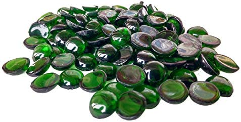 Rastogi Handicrafts Tiny Centerpieces, Glass Gems for Vase Fillers,Wedding Decoration Pebbles One Side Flat Small 100 pcs (Green) 12 mm