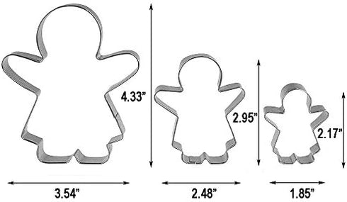 Funny Gingerbread Man Cookie Cutters, Boy and Girl Cookie Cutter Set Molds, 6 Piece