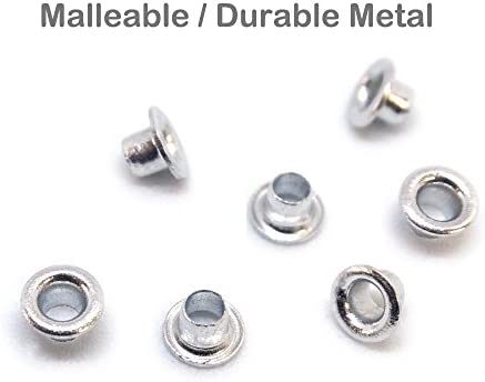 FoRapid 3mm/1/8" Quicklet Eyelets-Scrapbooking/Birthday Wedding Baby Greeting Holiday Card/Paper Craft/Luggage Cruise Tag/DIY Album/Clothing etc-Pre-Cut Back Slit Set with a Pen-200 PCS (Silver)