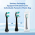 Replacement Toothbrush Heads Compatible with AquaSonic Black Series Vibe Series Electric Toothbrush, Curved Shape Design Planted with Nylon Bristle (Black)