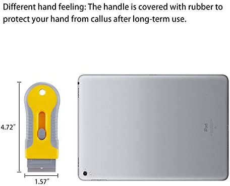 Razor Blade Scrape with 15pcs Extra Blades, Scraper Tool, Razor Blade Retractable, Paint Stripping Tool, Cleaning Tool for Removing Labels, Stickers, Decals, Paint from Glass and Stovetop-WEGAZ