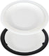 Trenton Gifts 10-Inch Reusable Plastic Paper Plate Holders, Picnic Supplies (12 Set - Black/White)