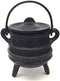 New Age Imports, Inc. Cast Iron Cauldron w/handle & lid, ideal for smudging, incense burning, ritual purpose, decoration, halloween decoration, candle holder, etc. (Ribbed Style 4" High, 2.25" Dia)